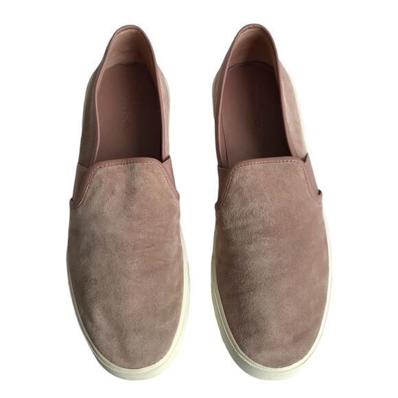 Vince Blair Suede Slip On Platform Sneakers Size 9 Pink Academia Minimalist - Picture 6 of 12